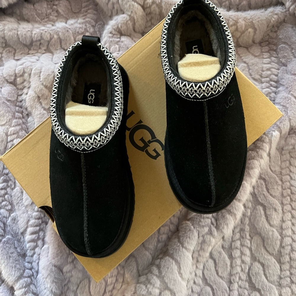 UGG Black Slip-On Platform Mule Tasman II